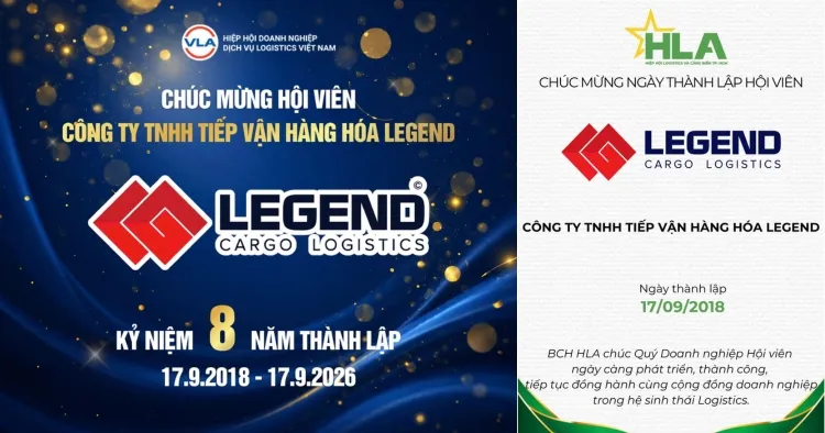 Legend Cargo Logistics nhận lời chúc mừng 8 năm từ VLA và HLA