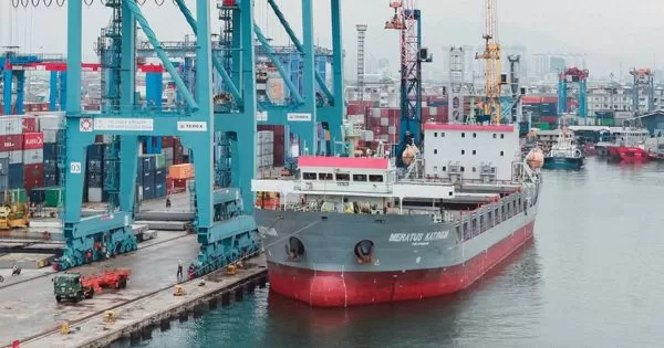 Container ship of Meratus Shipping Line